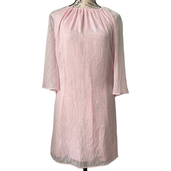 House of Harlow 1960 x Revolve Pink Sheer Tie Waist Mini Dress in Size Medium - Picture 1 of 8